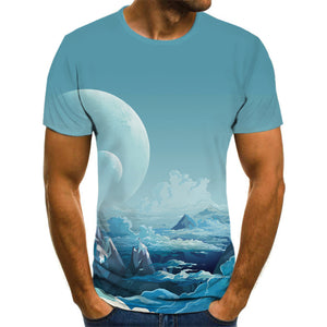 Four Seasons New Best Selling Cosmic Star Print Top Short Sleeve Top Design Simplicity Soft Fit Easy Oversized T-Shirt