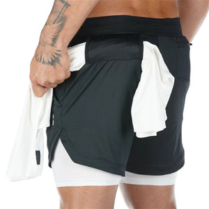 Summer Running Shorts Men 2 in 1 Sports Jogging Fitness Shorts Training Quick Dry Mens Gym Men Shorts Sport gym Short Pants