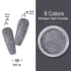 1 Box Nail Mirror Powder Nail Glitter Metallic Color Pigment for Nail Art UV Gel Polishing Rose Gold Silver Colors