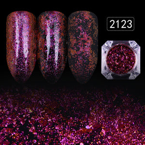 1 Box Nail Mirror Powder Nail Glitter Metallic Color Pigment for Nail Art UV Gel Polishing Rose Gold Silver Colors