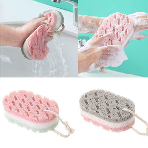 1Pc Three-Layer Bath Foaming Sponge Adult Children Soft Durable Exfoliating Massage Body Cleaning Bathroom Accessories