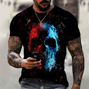 summer hot-sale metal T-shirt 3d t shirt Summer horror tshirt 3d Men fashion t-shirts street Hip-hop style Tops &amp; Tees