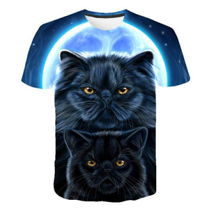 2022 Cat 3D Printed Oversized T-shirt Men Women Summer Fashion Casual Cute Short Sleeve Unisex Harajuku Streetwear Cool Tops