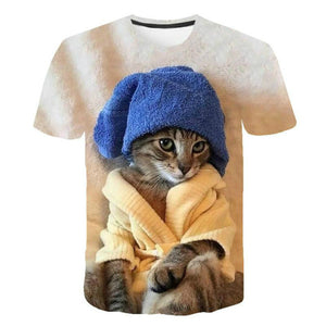 2022 Cat 3D Printed Oversized T-shirt Men Women Summer Fashion Casual Cute Short Sleeve Unisex Harajuku Streetwear Cool Tops