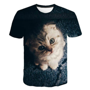 2022 Cat 3D Printed Oversized T-shirt Men Women Summer Fashion Casual Cute Short Sleeve Unisex Harajuku Streetwear Cool Tops