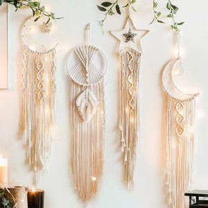 Macrame Dream Catcher Boho Home Decor Moon Ramadan Decoration Macrame Wall Hanging Baby Nordic Room Decoration Kids Nursery