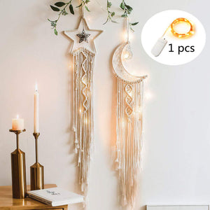 Macrame Dream Catcher Boho Home Decor Moon Ramadan Decoration Macrame Wall Hanging Baby Nordic Room Decoration Kids Nursery