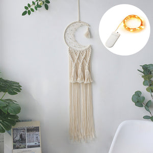 Macrame Dream Catcher Boho Home Decor Moon Ramadan Decoration Macrame Wall Hanging Baby Nordic Room Decoration Kids Nursery