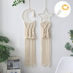 Macrame Dream Catcher Boho Home Decor Moon Ramadan Decoration Macrame Wall Hanging Baby Nordic Room Decoration Kids Nursery