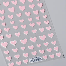 Load image into Gallery viewer, 1pc Love Heart Design 3D Nail Sticker for Valentine&#39;s Day Colorful Heart Self-Adhesive Slider Decals Manicure Decoration