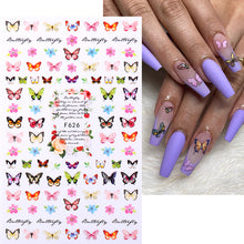 Load image into Gallery viewer, 1pc Love Heart Design 3D Nail Sticker for Valentine&#39;s Day Colorful Heart Self-Adhesive Slider Decals Manicure Decoration