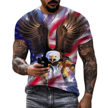 Load image into Gallery viewer, Soaring Eagle 3D Print Men&#39;s T Shirt O Neck Short Sleeve Animal Funny Graphic Streetwear Summer Loose Male Oversized Tops Tees