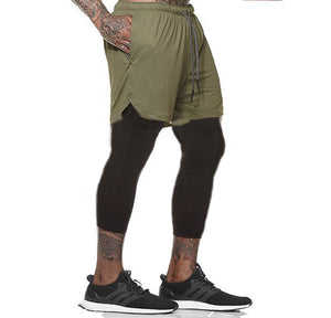 Summer Running Shorts Men 2 in 1 Sports Jogging Fitness Shorts Training Quick Dry Mens Gym Men Shorts Sport gym Short Pants