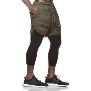 Summer Running Shorts Men 2 in 1 Sports Jogging Fitness Shorts Training Quick Dry Mens Gym Men Shorts Sport gym Short Pants
