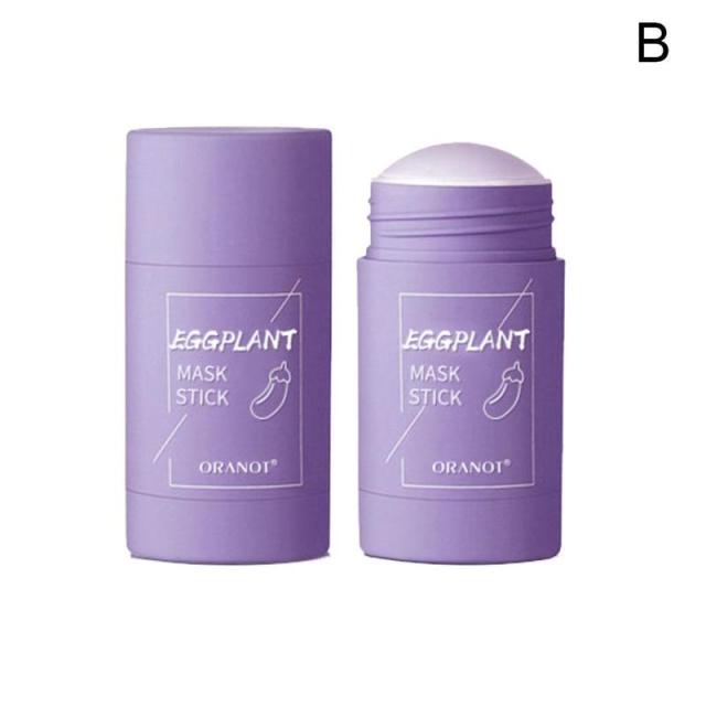 Hot Sale Poreless Deep Cleanse Green Tea Mask Purifying Clay Stick Mask Oil Control Anti-acne Eggplant Whitening