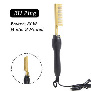 2 in 1 Hair Straightener Curler Wet Dry Electric Hot Heating Comb Hair Smooth Flat Iron Straightening Styling Tool