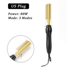 Load image into Gallery viewer, 2 in 1 Hair Straightener Curler Wet Dry Electric Hot Heating Comb Hair Smooth Flat Iron Straightening Styling Tool