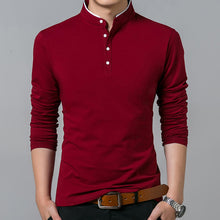Load image into Gallery viewer, Hot Sale 2022 Spring Mens Tshirt Long Sleeve Stand Basic Solid Blouse Tee Shirt Top Casual Cotton T-shirt Men Undershirt