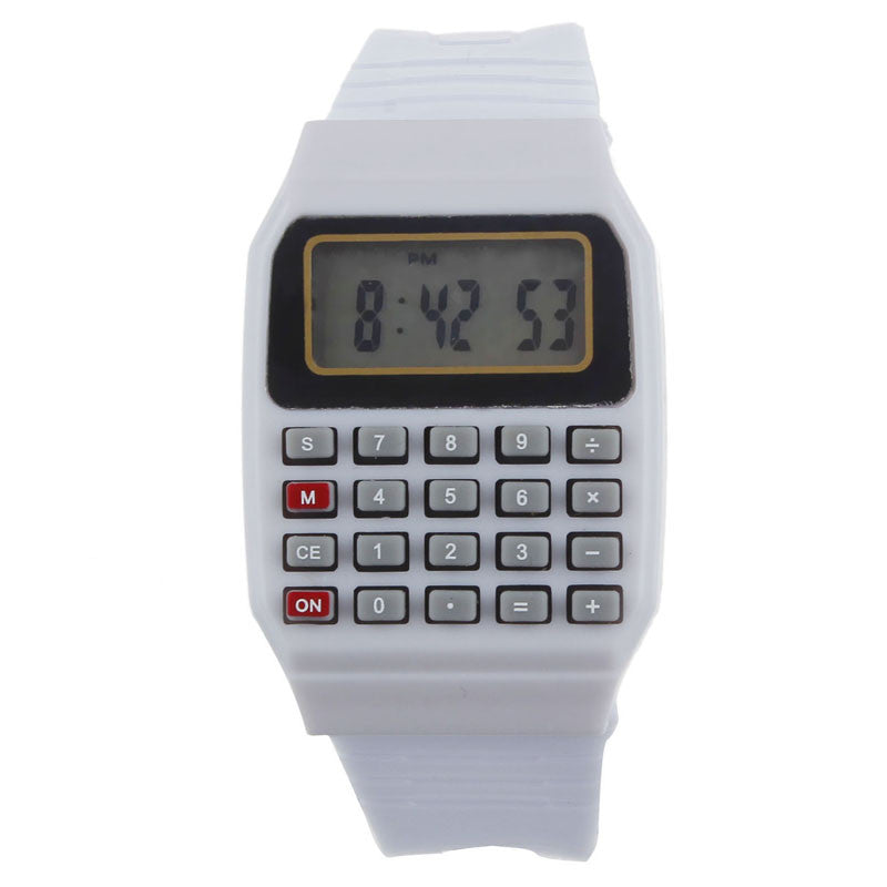 Unsex Silicone Multi-Purpose Time Electronic Wrist Calculator Watch