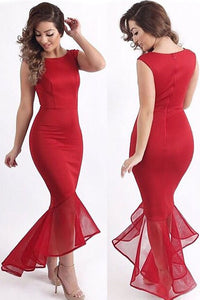 Fashion Women Tulle Fishtail Sleeveless Long Dress