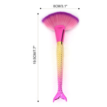Load image into Gallery viewer, Mermaid Flat Small Fan Foundation Powder Makeup Brush Blush Cosmetic Tools