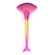 Load image into Gallery viewer, Mermaid Flat Small Fan Foundation Powder Makeup Brush Blush Cosmetic Tools
