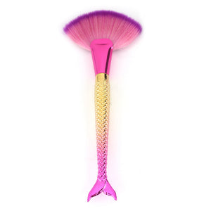 Mermaid Flat Small Fan Foundation Powder Makeup Brush Blush Cosmetic Tools