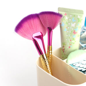 Mermaid Flat Small Fan Foundation Powder Makeup Brush Blush Cosmetic Tools