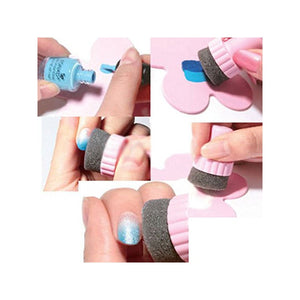 Nail Art Polish Sponge Brush Stamper Polish Stamping Gradual Change Stamp Polish Stamping Manicure Tool Set