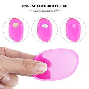 3pcs Clear Silicone Makeup Applicator Sponge Puff for BB CC Cream Foundation Concealer Blending Cosmetics Blender