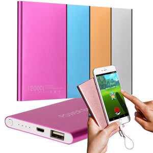 Ultrathin 12000mAh Portable USB External Battery Charger Power Bank For Phone