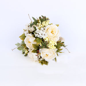Bride Wedding Bouquet Satin Ribbon Wedding Photography Prop Rose Bridal Bouquet Artificial Flowers for Wedding Party