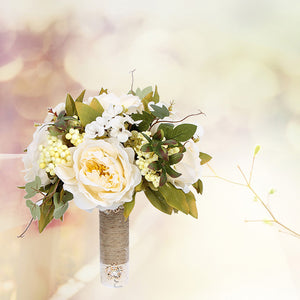Bride Wedding Bouquet Satin Ribbon Wedding Photography Prop Rose Bridal Bouquet Artificial Flowers for Wedding Party