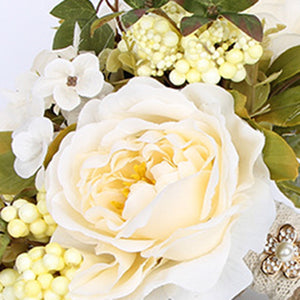 Bride Wedding Bouquet Satin Ribbon Wedding Photography Prop Rose Bridal Bouquet Artificial Flowers for Wedding Party