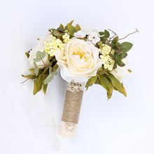 Load image into Gallery viewer, Bride Wedding Bouquet Satin Ribbon Wedding Photography Prop Rose Bridal Bouquet Artificial Flowers for Wedding Party