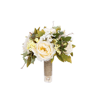 Bride Wedding Bouquet Satin Ribbon Wedding Photography Prop Rose Bridal Bouquet Artificial Flowers for Wedding Party