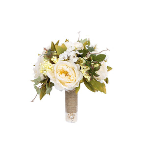 Bride Wedding Bouquet Satin Ribbon Wedding Photography Prop Rose Bridal Bouquet Artificial Flowers for Wedding Party