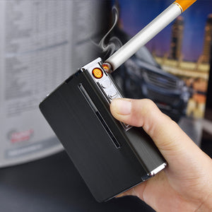 Electric USB Rechargeable Cigarette Lighter Cigarette Case Electronic Cigar Lighter