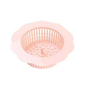 Plastic Mesh Sink Strainer Flower Shaped Round Basket Strainer for Kitchen Bathroom ()