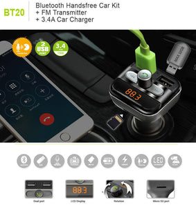 FM Transmitter LCD MP3 Player Wireless Bluetooth USB Charger Car Kit Handsfree