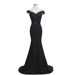 Elegant Noble Women Mermaid Long Evening Dress Sexy Backless Ladies Prom Gown Wedding Clothes