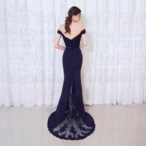 Elegant Noble Women Mermaid Long Evening Dress Sexy Backless Ladies Prom Gown Wedding Clothes