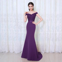Load image into Gallery viewer, Elegant Noble Women Mermaid Long Evening Dress Sexy Backless Ladies Prom Gown Wedding Clothes