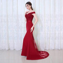Load image into Gallery viewer, Elegant Noble Women Mermaid Long Evening Dress Sexy Backless Ladies Prom Gown Wedding Clothes
