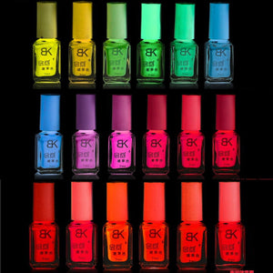 7ml Candy Fluorescent Neon Luminous Nail Polish Glow in Dark Nail Varnish
