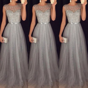 Women Formal Summer Sequined Elegant  Sexy Elegant Bridesmaid Long Ball Prom Gown Dress