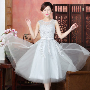 New Lace Short Evening Dresses Perspective Backless Fashion Party Prom Formal Dress