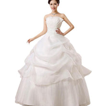 Load image into Gallery viewer, Wedding Dress Fashion Women White Luxury Lace Strapless Floor Length Dresses