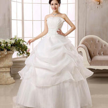 Load image into Gallery viewer, Wedding Dress Fashion Women White Luxury Lace Strapless Floor Length Dresses