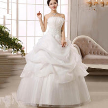 Load image into Gallery viewer, Wedding Dress Fashion Women White Luxury Lace Strapless Floor Length Dresses